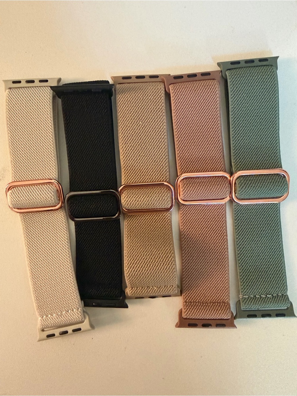 Neutral & Green Stretch Watch Bands for Apple  Iwatch  - 5 Pack